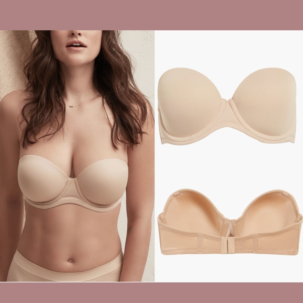 NEW $76 Wacoal [ 36DDD US ] Red Carpet Convertible Strapless‎ Bra Nude U1770